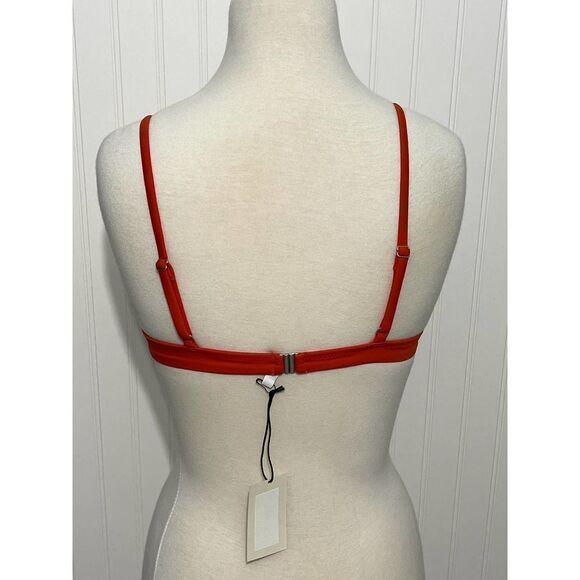 Solid &‎ Striped The Morgan  Scoop Neck Bikini Top In Lipstick Red Gingham XL - Picture 9 of 11